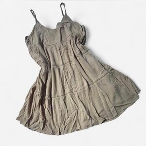 Kori Plus Fit & Flare Sundress, Cream/Pale Tan, Spaghetti Strap, Size XL/1X NWOT